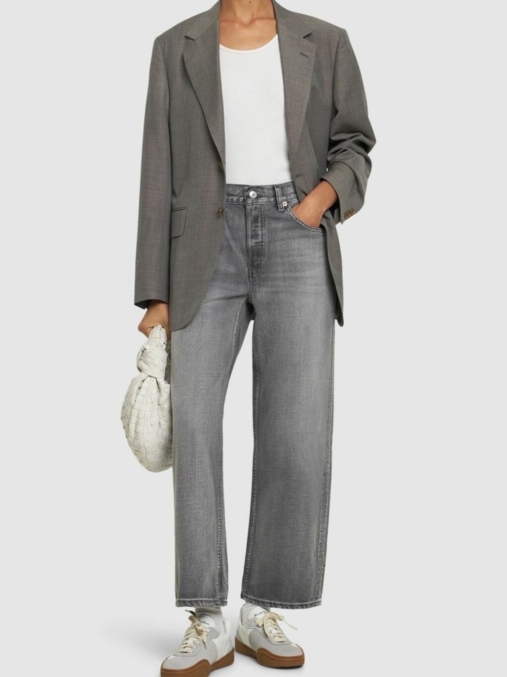 RE/DONE Loose Crop Jeans in Washed Grey size 25